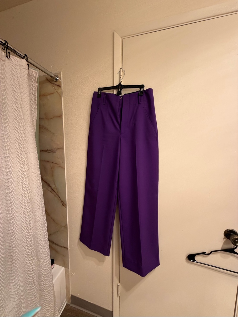 Zara Bold Purple Wide-Leg Pants